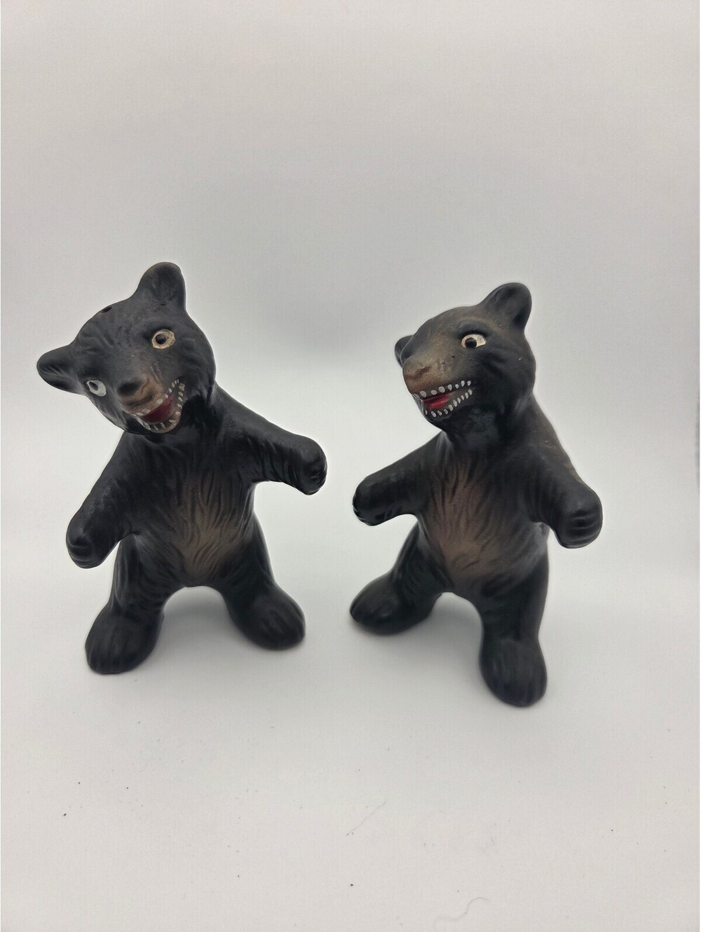Vintage MCM- Ceramic Hugging bear shakers complete- Japan